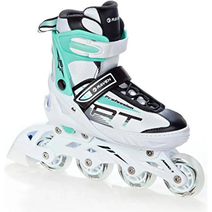 RAVEN Profession Inlineskates Inliner 2in1 mit Schlittschuhen verstellbar (White/Mint ohne Kufen, 31-35) – Bild 3