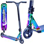 Fantic26 Longway Metro Stunt-Scooter Park Trick Tret Roller + F26 Sticker (2K19 H=79cm Schwarz/Rainbow)