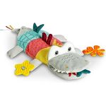 Fehn Handpuppe Krokodil – Fingerpuppen-Handschuh mit Rassel, Raschelpapier, Beißer, Quietsche – Puppenhandschuh zum Greifen und Geräusche erzeugen – für Babys und Kleinkinder ab 6+ Monaten