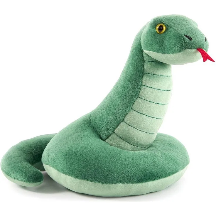 The Noble Collection Plüschfigur Harry Potter – Slytherin Schlange Plüschtier, Stofftier mit Hauswappen, 15 x 18 x 19 cm, grün