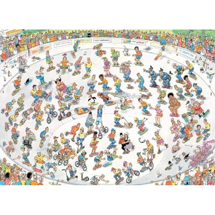 Jumbo Jan Van Haasteren – Skate Machen – Riding The Skate – Puzzle für Erwachsene – 2000 Teile – 100% recycelter Karton – Lustige Illustrationen – Bild 3