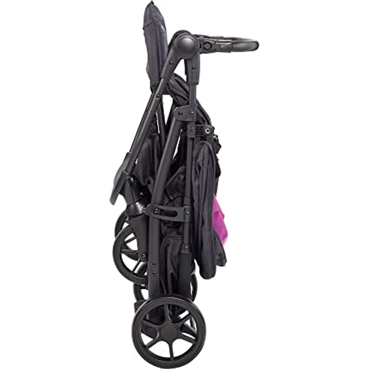 BabyGo Style 3in1 Kinder-Buggy mit Babywanne, Sportsitz und Autoschale, flexiblen Schwenkrädern und verstellbarem Sitz, Schwarz – Bild 5