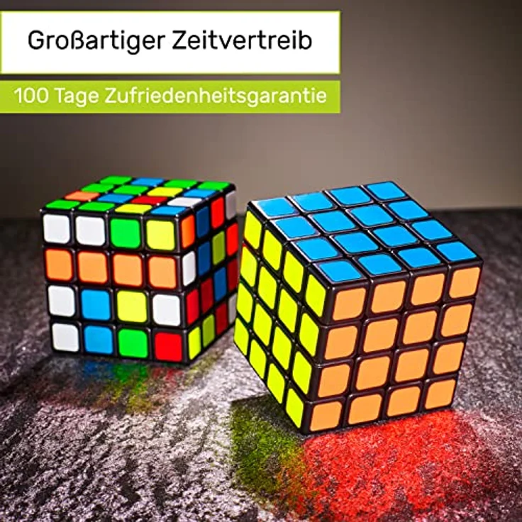 CUBIDI® Original Zauberwürfel 4x4 - Typ Los Angeles | Speed-Cube mit optimierten Dreheigenschaften | Magic Cube für Anfänger und Fortgeschrittene | mit aufgeklebten Farb-Sticker – Bild 7