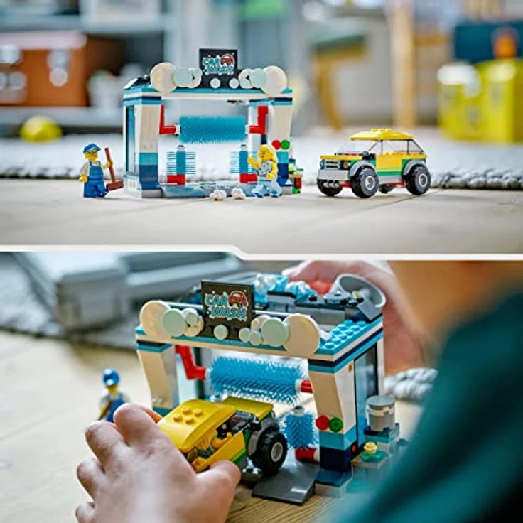LEGO 60362 City Autowaschanlage, Set mit Spielzeugauto für Kinder ab 6 Jahren, Jungen & Mädchen, funktionierende Wasch-Elemente und 2 Minifiguren, Fahrzeugset, kleine Geschenk-Idee – Bild 5