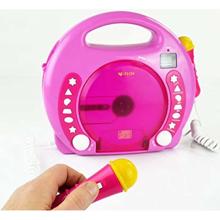 Karaoke CD Player MP3 2 Mikros pink – Bild 5
