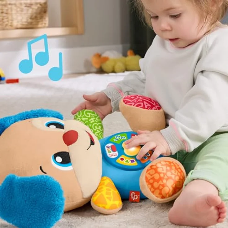 Fisher-Price® Kuscheltier Lernspaß Hündchen mit Licht- und Soundeffekten, mehrsprachig (D, F, E, I, DU) – Bild 2