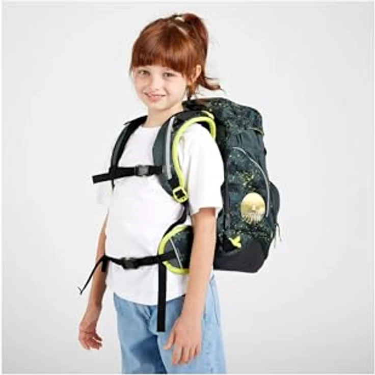ergobag pack Schulranzen Set, 6-tlg., ergonomisch verstellbar, individuelle Kletties, farbenfrohe Designs – Bild 5