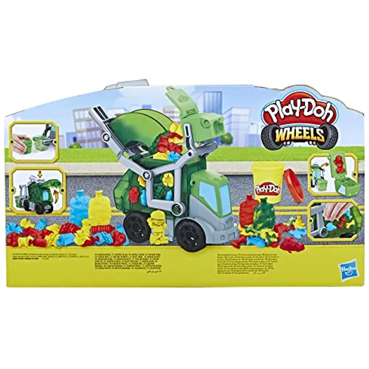 Play-Doh Wheels 2-in-1 Müllabfuhr mit Müllknete und 3 Dosen, Multi – Bild 3