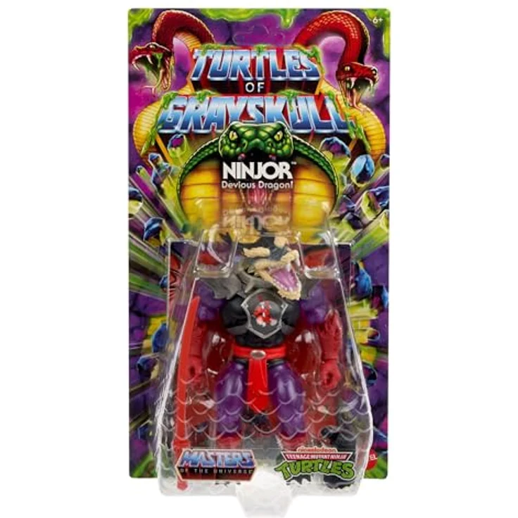 Mattel Masters of the Universe Turtles of Grayskull Mutated Ninjor Figur, 14 cm, detailreiche Actionfigur mit Zubehör – Bild 2