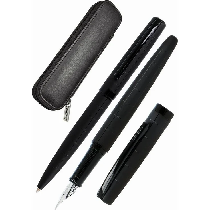 Online Pen Eleganza Schreib-Set, Metallgehäuse, inklusive Echt-Lederetui – Bild 1