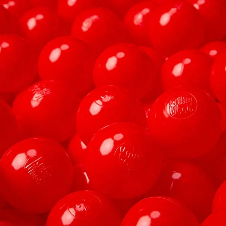 KiddyMoon 200 Kunststoffbälle ∅ 6 cm für Bällebad, rot, BPA-frei, Made in EU, Eurofins-zertifiziert – Bild 1