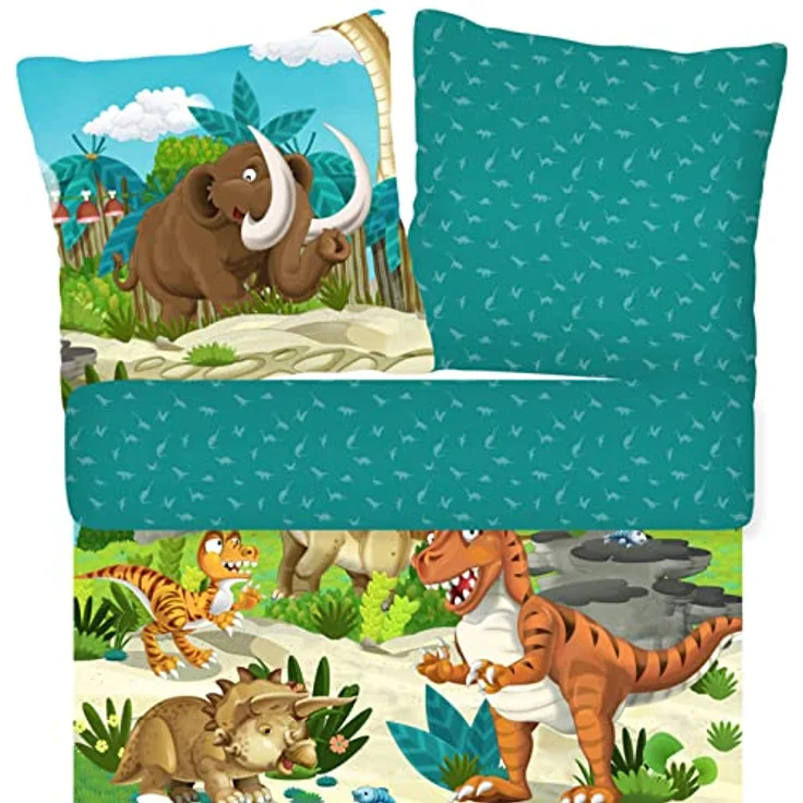 ESPiCO Bettwäsche Trendy Bedding Prehistoric Urzeit Tiermotiv Dinosaurier Meerestier Flugsaurier Baumwolle Renforcé, Größe:135 cm x 200 cm – Bild 2