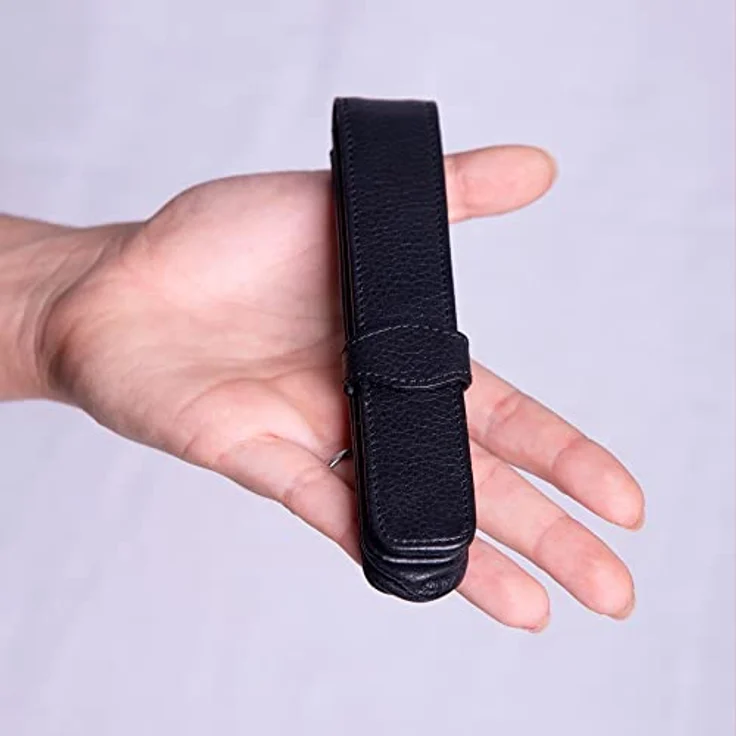 Online Pen Schreibgeräteetui Lederetui, hochwertiges Füller-Etui, Stifte-Mäppchen aus Echtleder, braun – Bild 5