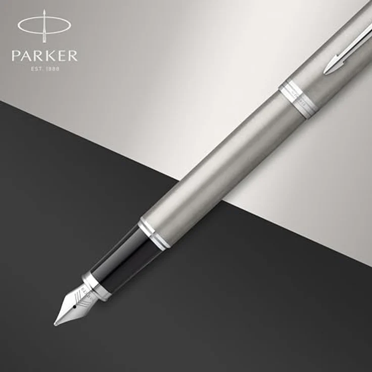 Parker Pen IM Brushed Metal C.C. DuoSet, Kugelschreiber und Füllfederhalter in Geschenkbox, schwarz/silber – Bild 7