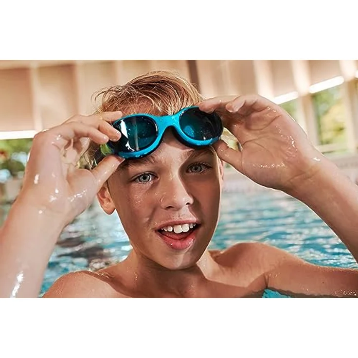 Speedo Unisex Kinder Biofuse 2.0 Schwimmbrille, Hyperschallblau/Echtes Marineblau/Lumogrün/Blau, One Size – Bild 4