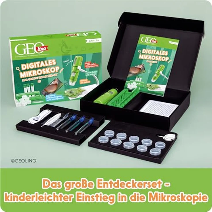 FRANZIS 67184 - GEOLINO Das digitale Mikroskop - 1.000-fache Vergrößerung, kabellose Bildübertragung, inkl. Forscherbuch - Für Kinder ab 8 Jahren – Bild 3