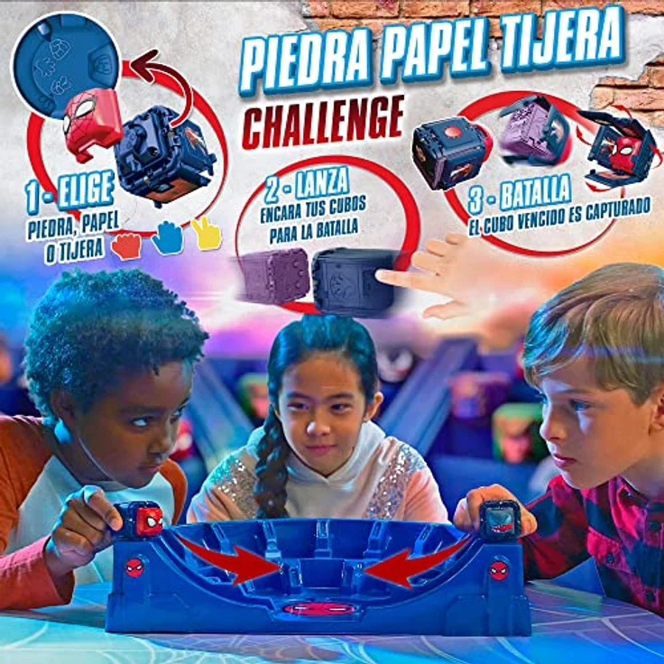 COLORBABY Battle Cubes Marvel 48081 - Battle Cubes Marvel Stadion mit exklusiven Spiderman Charakteren, Stein, Papier oder Schere, Spielzeug für Kinder – Bild 3