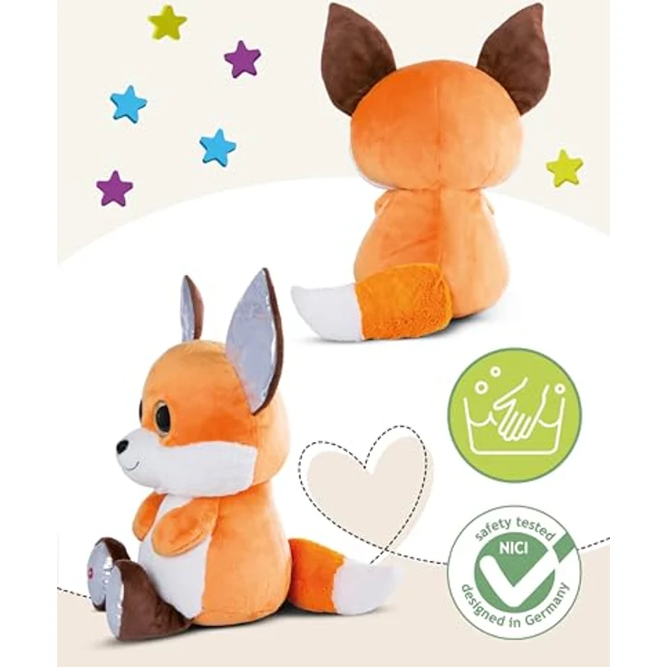 Nici Glubschis Fuchs Runizzi, Kuscheltier aus flauschigem Plüsch mit glitzernden Augen, 45 cm – Bild 3