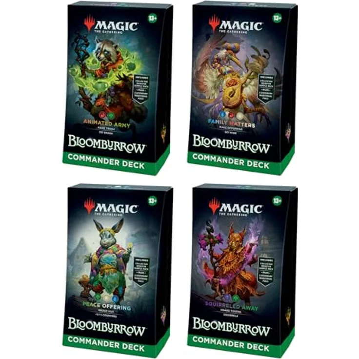 Wizards of the Coast Magic: The Gathering Commander: Bloomburrow Deck Set, 4 Decks, Englisch