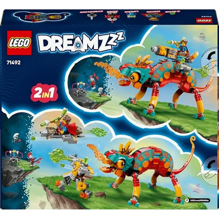 LEGO DREAMZzz 71492 Mateos Feuer-Chamäleon Bausatz, 2-in-1 Set mit beweglichen Teilen und Minifiguren, mehrfarbig – Bild 8