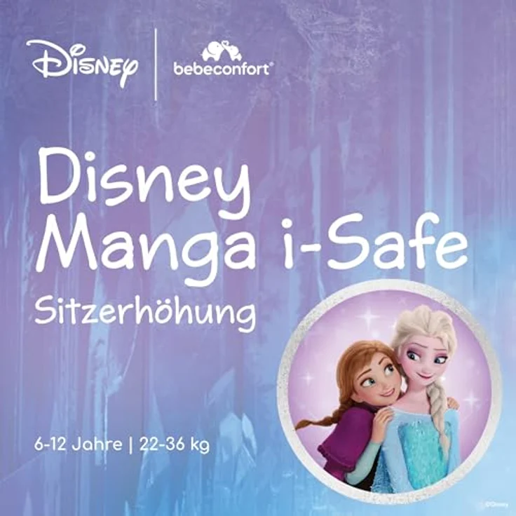 Bebeconfort Manga i-Safe Sitzerhöhung, Disney Frozen für Kinder 6-12 Jahre, fahrzeuggurtbefestigt, Maschinenwaschbarer Bezug, leichtes Design – Bild 2