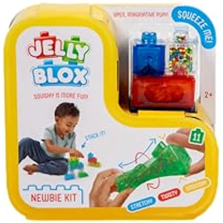 Jelly Blox Newbie Kit, Bauspielzeug mit 11 sensorischen Bausteinen für Kinder ab 2 Jahren, leicht zu reinigen – Bild 1