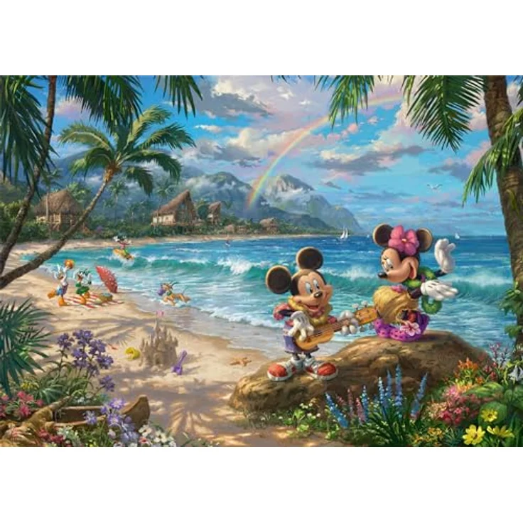 Schmidt Spiele Thomas Kinkade 57528, Disney, Mickey und Minnie in Hawaii, 1000 Teile Puzzle, bunt – Bild 2