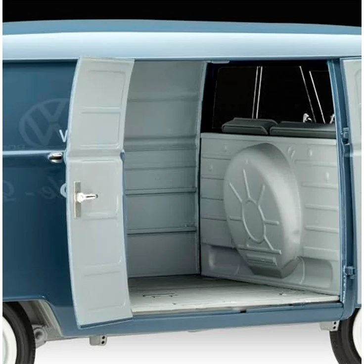 Revell VW T1 Panel Van 1:16 Bausatz, Maßstabsgetreue Reproduktion mit hochdetailliertem Motor und beweglichen Türen, 75 Jahre VW T1 – Bild 4