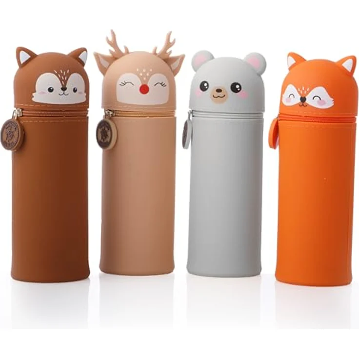 Lulubug Silikon Federmäppchen - Eisbär | Federtasche aus weichem Silikon für Stifte | Federmappe und Stiftehalter | Mäppchen Tiere, Schlampermäppchen – Bild 2