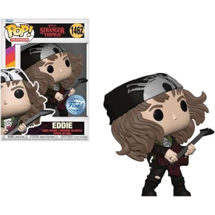 Funko Pop! TV: Stranger Things - Hunter Eddie mit Guitar - Metallisch - Vinyl-Sammelfigur, 9,5 cm, offizielles Merchandise für Klassiker-Fans – Bild 1