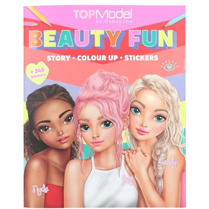 Depesche TOPModel Malbuch BEAUTY FUN, Kreatives Ausmalbuch mit 36 Seiten und 2 Doppelseiten Sticker – Bild 1