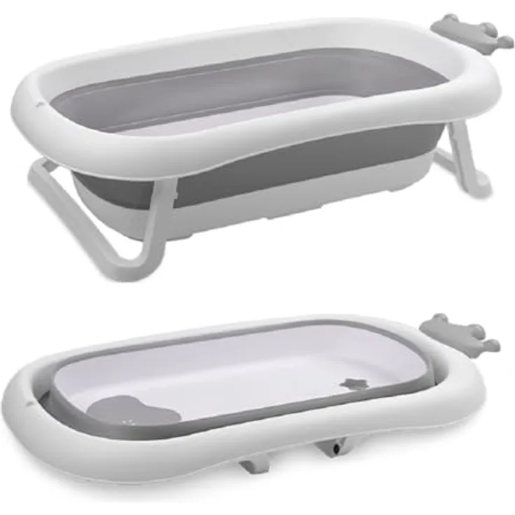 Lorelli Babybadewanne Royal 83 cm faltbar, Kanalabdeckung, stabile Beine, grau