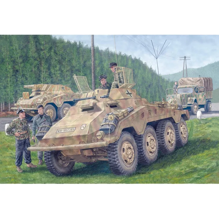 Other 1:35 Sd.Kfz. 234/1 Schwerer Panzerspähwagen, Modellkit mit fotogeätzten Teilen und komplettem Figuren-Set, limitierte Sonderedition für den chinesischen Markt