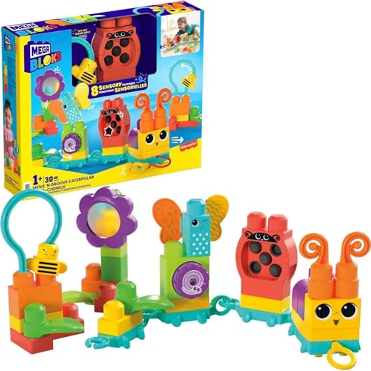 Mega Bloks Rolling Fun Caterpillar Train Construction Toy – Bild 2