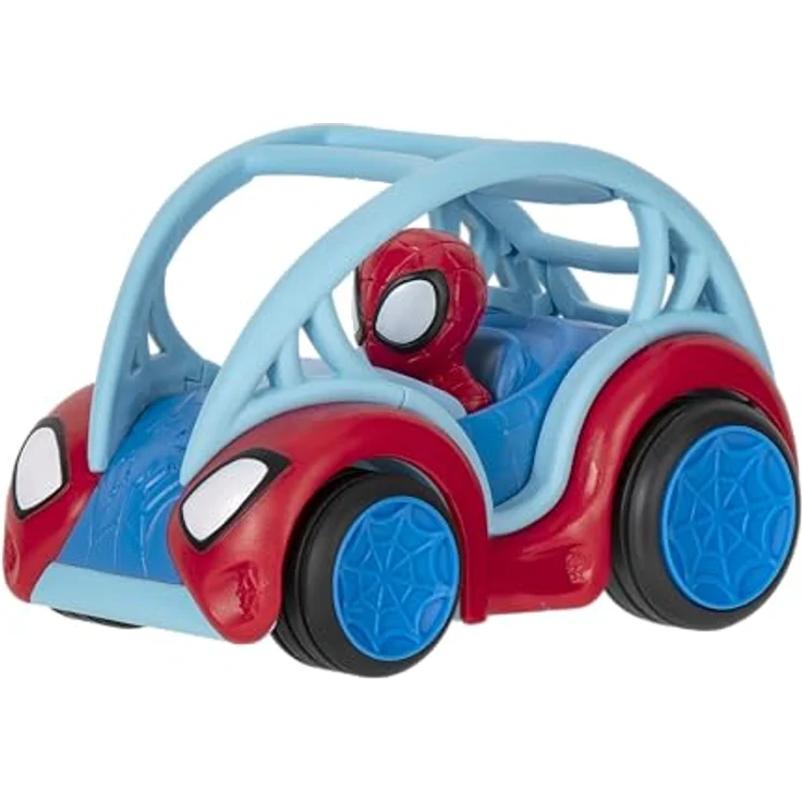 Jazwares SPIDEY - SUPER ROLLERS VEHICLE SPIDEY - Spielzeugauto mit Rückziehmechanismus und Salto-Funktion, rot – Bild 3