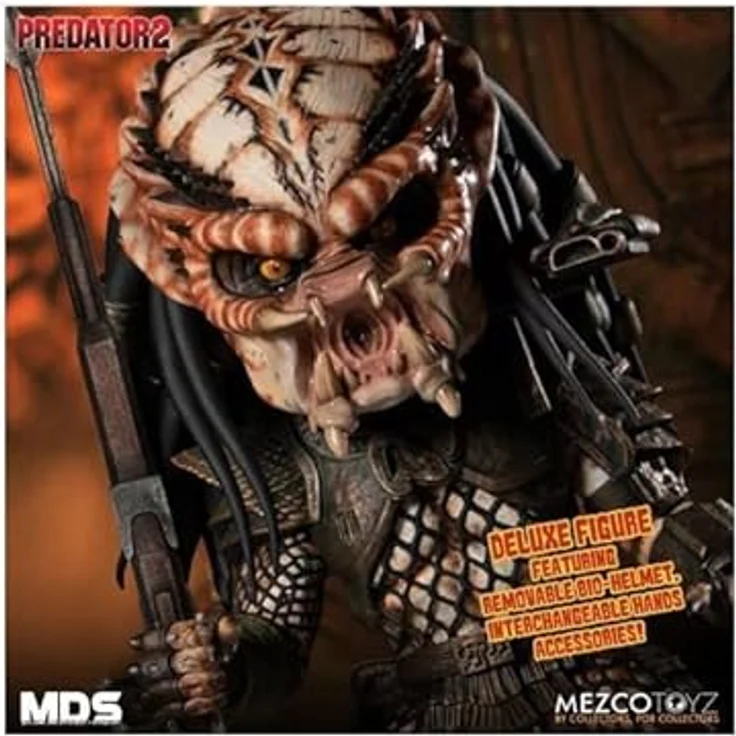 Mezco Predator 2 MDS Deluxe City Hunter, 7" posierbare Vinyl Actionfigur mit 10 Artikulationspunkten und Helm – Bild 2