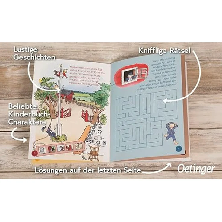 Oetinger 100 Teile Puzzle ab 6, Michel aus Lönneberga, Puzzle im Buch, Yellow, Bunt bebildert – Bild 5