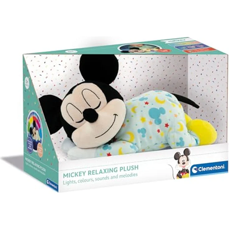 Clementoni® Plüschfigur Disney Baby, Schlafender Baby Mickey mit Licht und Sound, Made in Europe – Bild 2