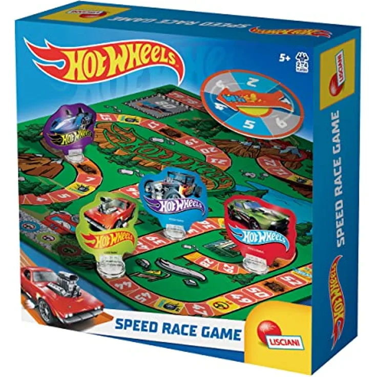 Lisciani - HOT WHEELS Speed Race Spiel - Gesellschaftsspiel für Kinder ab 5 Jahren - Fördert Gedächtnis, Logik und einfache Rechenfähigkeiten