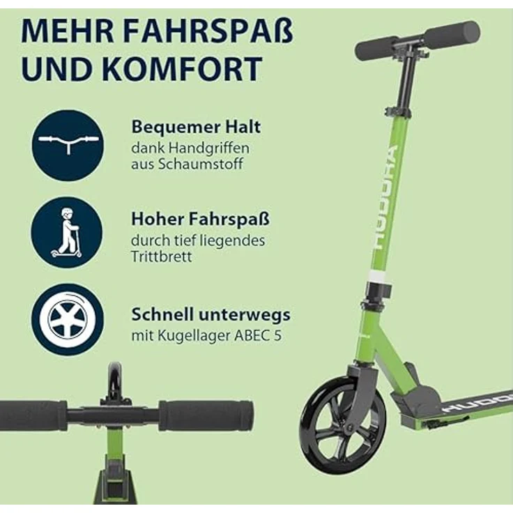 Hudora Cityroller Scooter Start 200, höhenverstellbarer und zusammenklappbarer Cityroller für Kinder und Erwachsene bis 100kg mit Ständer – Bild 4