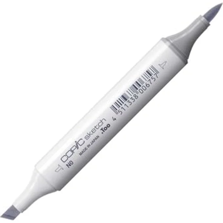 Copic COPIC Sketch Marker Typ N - 0, Neutral Gray No. 0, professioneller Pinselmarker mit Super-Brush- und Medium-Broad-Spitze – Bild 1