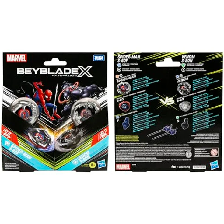Beyblade Venom Spinne G0288es0, Sammlung mit 2 Kreisel und X-Celerator Beschleunigungssystem, Silber, One Size – Bild 5