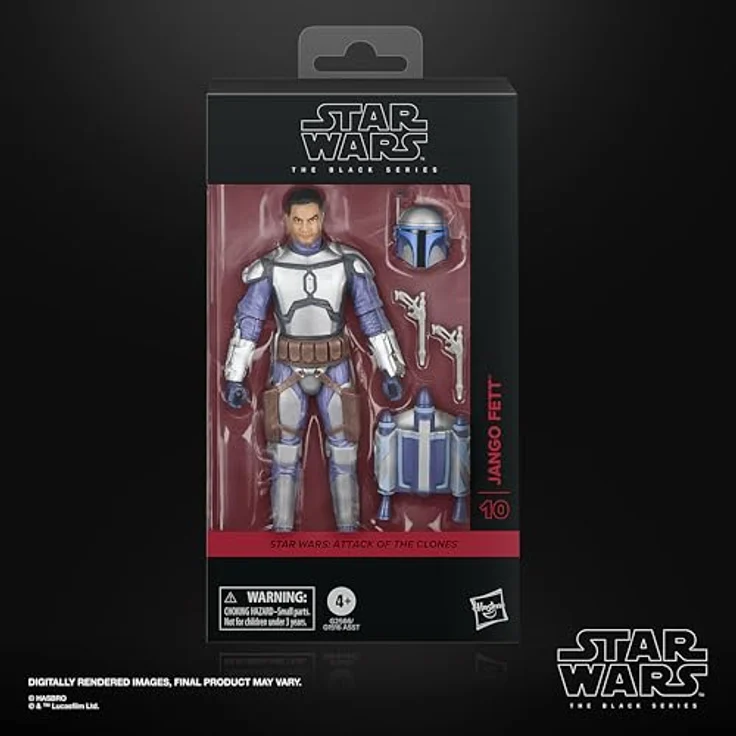 Star Wars The Black Series Jango Fett, Premium Action-Figur (15 cm) mit Helm, Jetpack und Blastern, Angriff der Klonkrieger – Bild 2