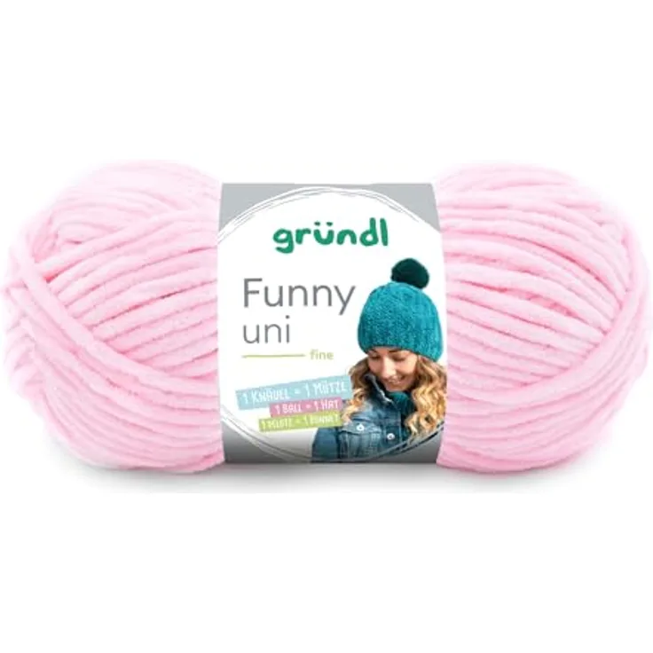 Gründl Funny Chenille Wolle uni einfarbig zum Stricken Häkeln, Flauschgarn mit samtiger Oberfläche, weich und pflegeleicht