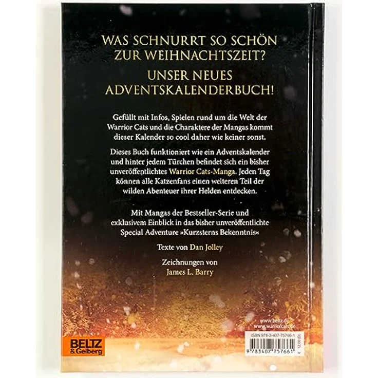 Beltz & Gelberg Warrior Cats Adventskalenderbuch, interaktives Buch mit unveröffentlichten Manga und Spielen – Bild 2