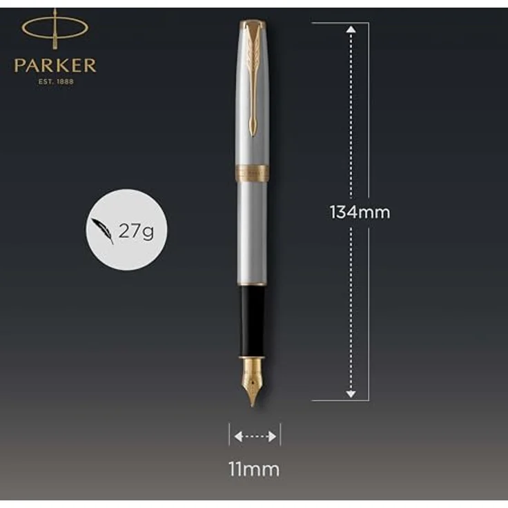 Parker Pen Sonnet, Schreibstift in Gold und Silber, elegantes Design mit Ciselé-Muster – Bild 3