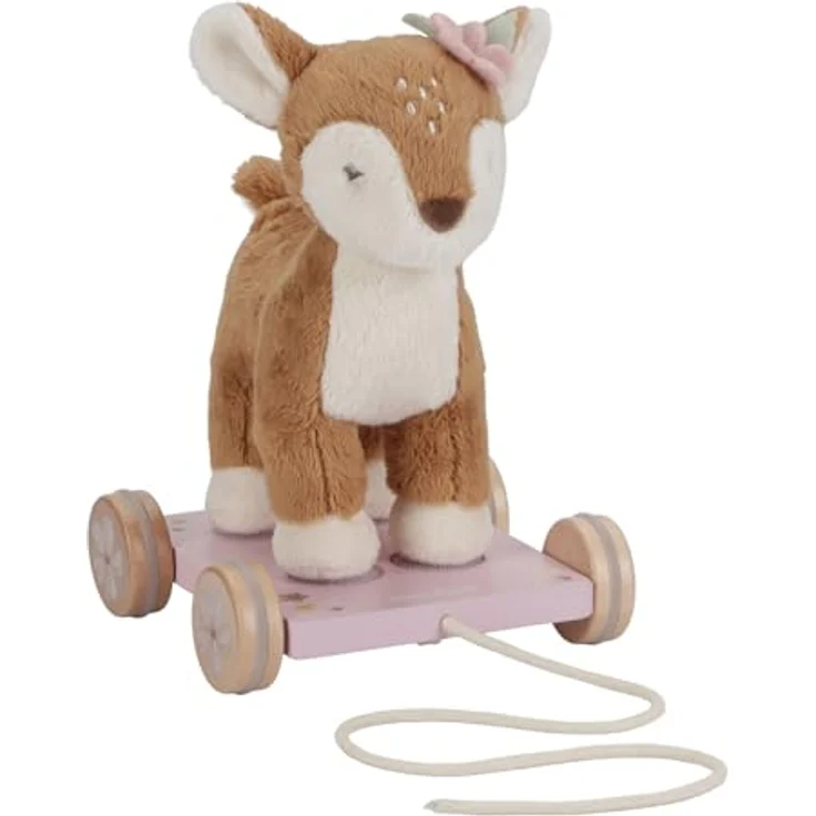 Little Dutch Feengartenhirsch auf Rädern, Holzspielzeug für Kinder mit sensorischen Farben und Schnur zum Ziehen – Bild 2