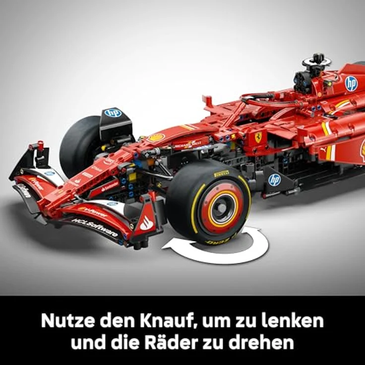 LEGO Technic Ferrari SF-24 F1 Rennauto 42207, Bausatz mit 1.362 Teilen, rot, Maßstab 1:8, authentische Details und Funktionen – Bild 7