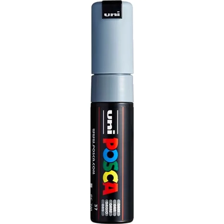 uni-ball POSCA PC-7M, Acryl-Farbmarker mit 4.5-5.5mm Linienbreite, grau, für fast alle Oberflächen – Bild 1