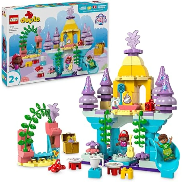 LEGO DUPLO, Disney Arielles magischer Unterwasserpalast, Lernspielzeug zu Arielle, die Meerjungfrau, Unterwasserschloss für Kinder ab 2 Jahren 10435, mit drehbarer Tanzfläche und beweglicher Schaukel – Bild 1